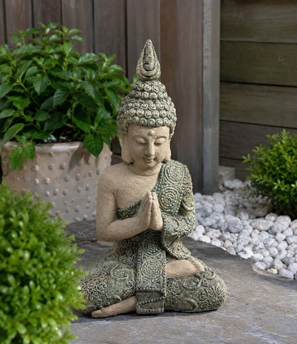 Praying buddha garden - garden, statue