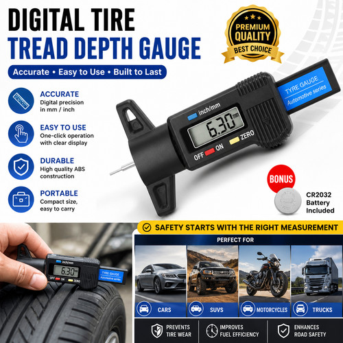 Digital tyre depth - tyre, gauge