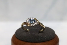 9ct Yellow Gold Blue Topaz &