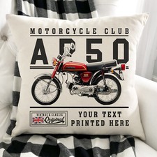 Personalised Motorbike Cushion Cover Suzuki AP50 Classic Bike Dad Gift VBC47