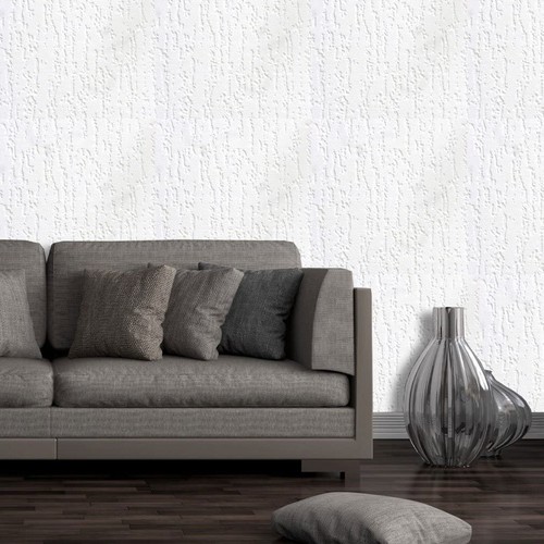White textured vinyl wallpaper - vinyl,