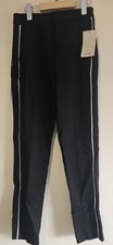 ZARA Black WHITE Trousers  Side Stripe Pants Black White  SIZE  8