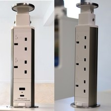 Slimline Pop-Up UK Desk Mains