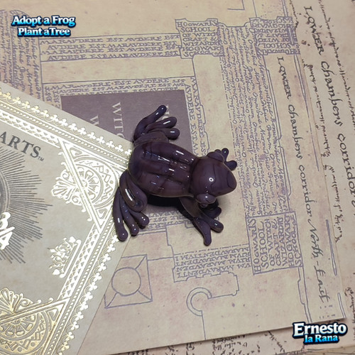 Chocolate frog handmade glass - chocolate,