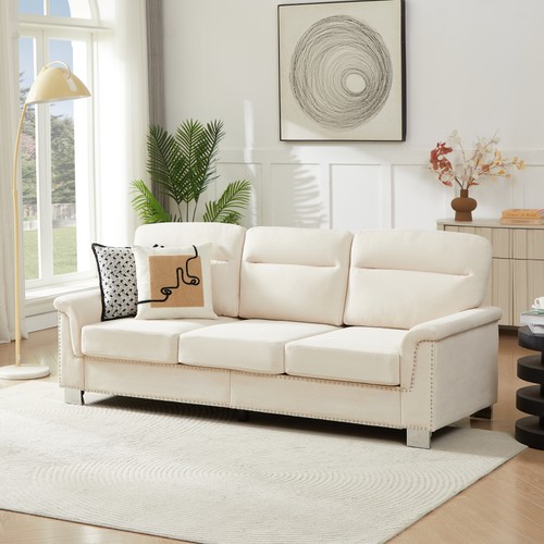 Beige inch modern seater - 82-inch,