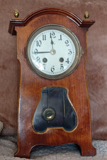 Vintage  wooden striking clock arts craft style  for restoration
