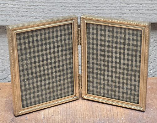 Double brass picture frame - brass,