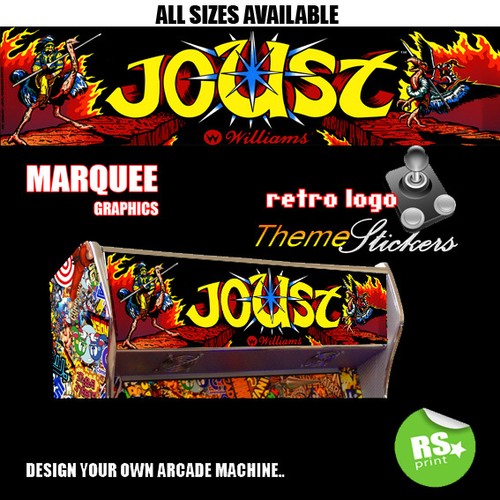 Joust arcade artwork marquee - joust,