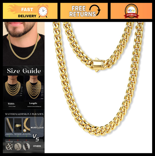 Men gold cuban - gold,