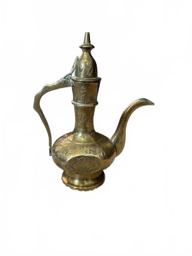 Vintage brass etched teapot - vintage,