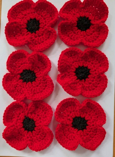 Handmade red poppy flower - 6,