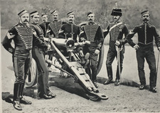 Sergeants with Cannon of Royal Horse Artillery - Antique Print 1897