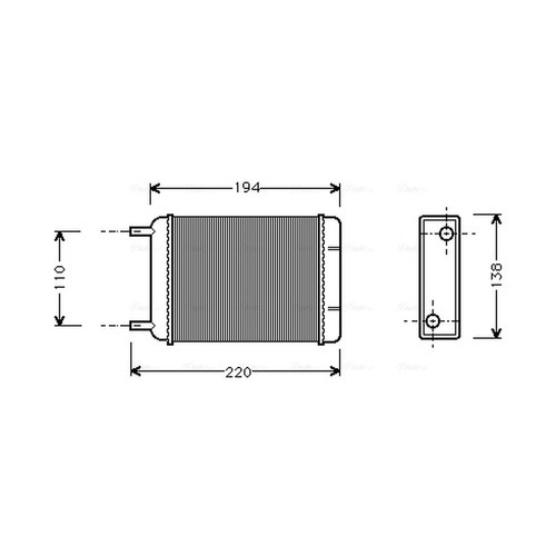 Heater matrix for - matrix, austin