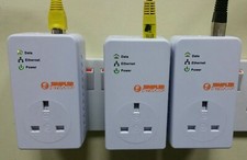 3 x BT Simpler Networks 200mbps Mini Passthrough Powerline Adapters + ethernet!