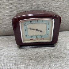 Vintage Danish Art Deco Mantle Metal Chrome Desk Clock 1930s
