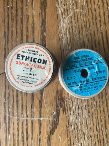 Vintage wood spools ethicon - 2,