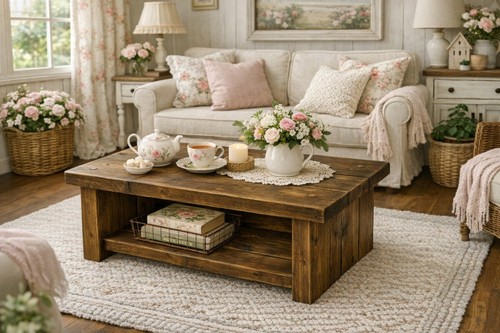 Rustic coffee table solid - rustic,