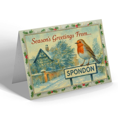 Xmas notelet spondon - xmas,