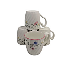 COFFEE/TEA CUPS JOHNSON BROTHERS SUMMER CHINTZ SET OF 4 ENGLAND EARTHENWARE VTG