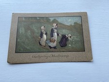 Gathering Mushrooms - Sybil Barham art postcard - Faulkner