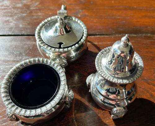 Vintage silver plate cruet set - vintage,