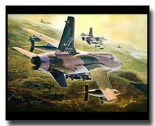 McDonnell Douglas F105 Thunderchief over Thud Ridge framed picture Keith Ferris 