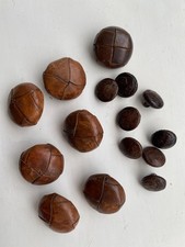 Mix of 15 vintage leather buttons