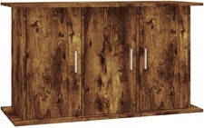 Aquarium Stand in Smoked Oak Engineered Wood Modern Style Storage Compartment