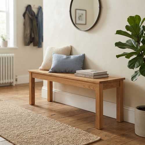 Rustic oak bench - -, 101cm