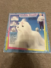 Vintage Walky Puppy Walkies White Fluffy Battery Operated Walking Dog Boxed VGC