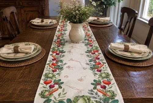 Shabby chic table runner - table,