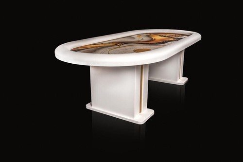 Full white poker table - white,