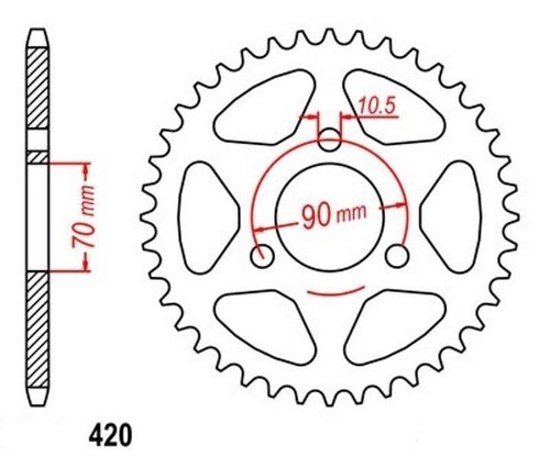 Sprocket 42t pitch 420 for - pitch,