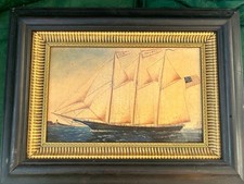 Vintage framed sailing ship - vintage,
