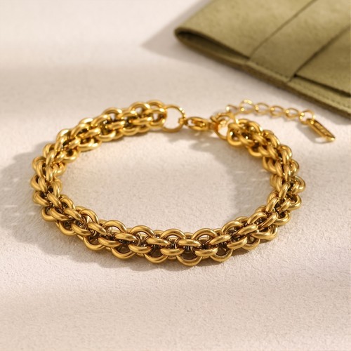 Chunky gold chain bracelet - chunky,