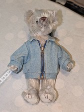 ? Rare TY Attic Treasures “Hans” Jointed Teddy Bear – Germany Denim Jacket Outf