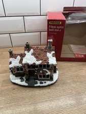 Vintage Focus Christmas Fibre Optic Bell Inn Village Pub Musical  Xmas Decor