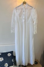 Womens Vintage Contesa White Lace Robe, Night Gown, Size 10, Rare Nightwear, New