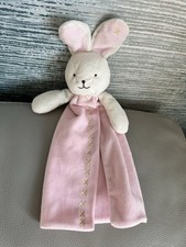 Marks And Spencer Pink Bunny X Cream Comfort Blanket Soft Comforter M&S rabbit