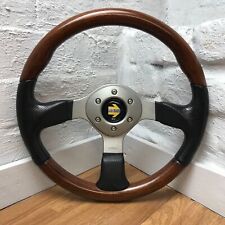 Genuine Momo Fighter Zebrano 350mm, leather and wood steering wheel. SUPERB!  7C