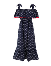 Dollydagger pom-pom fringed nautical maxi dress size 14