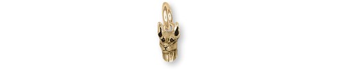 Doberman charm yellow bronze - charm,