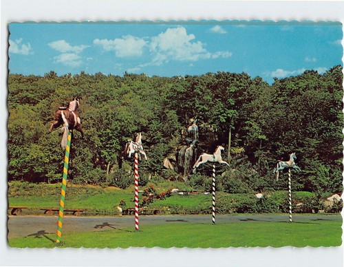 Postcard antique carousel - antique,