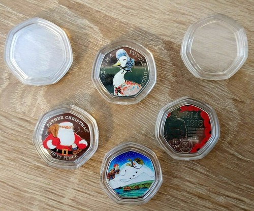 50p shape coin - , capsules