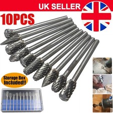 10Pcs Tungsten Steel Solid Carbide Burrs For Dremel Rotary Bit Accessories Tool