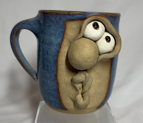 Blue handmade studio pottery - handmade,