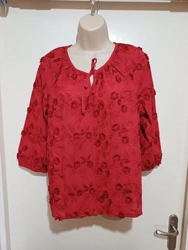 Monsoon red embroidered floral - red,