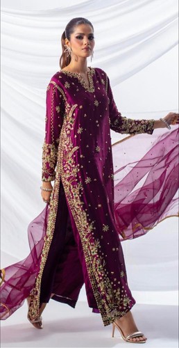 Hot pink heavy embroidered - heavy,