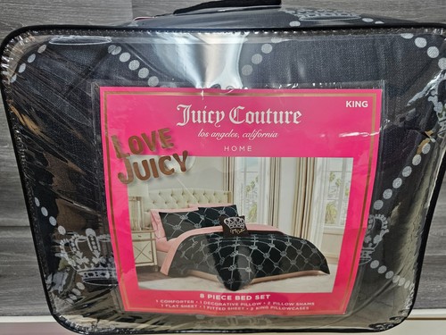 Juicy couture black crowns 8pc - juicy, black/crowns