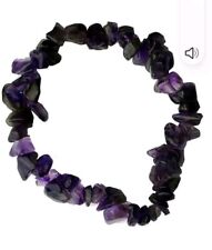 Amethyst Natural Gemstone Chip Chakra Stone Stretch  Bracelet 